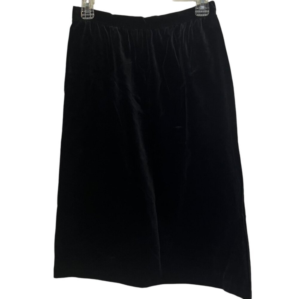 Vintage Women's 10 Pencil Skirt Black Velour Velvet‎ Gothic Goth Versatile